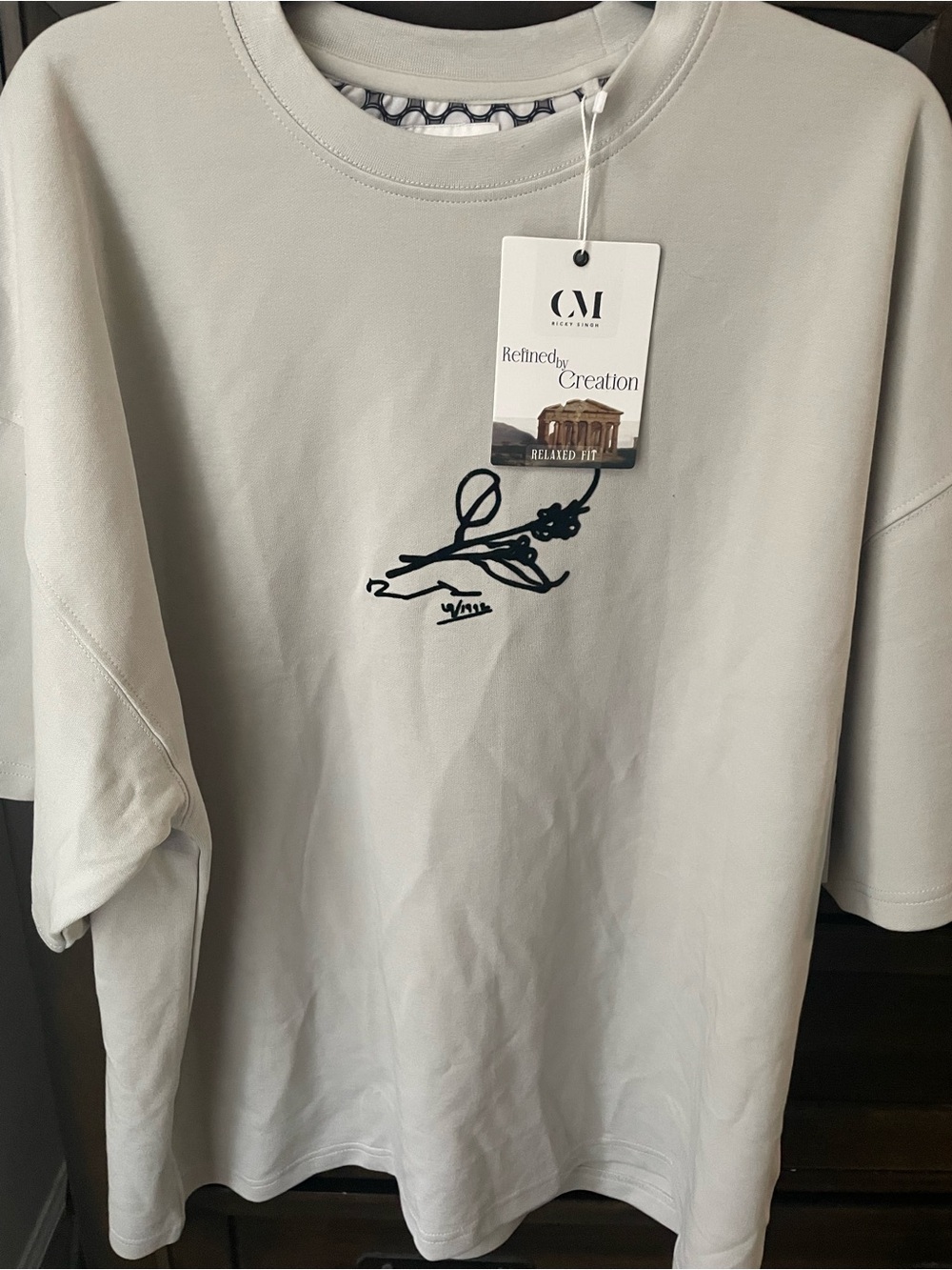 Brand new with Tags-Relaxed Fit Men's Cream Graphic Shirt